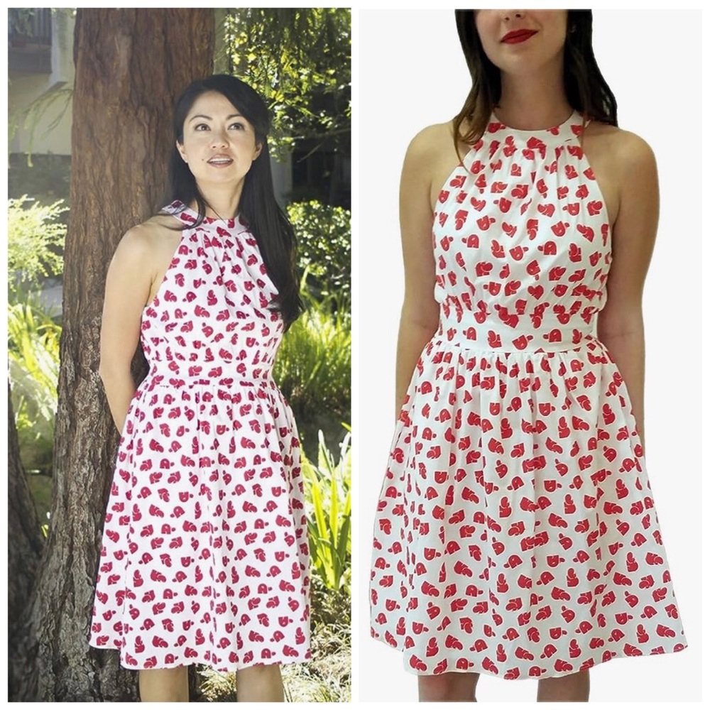 NWOT Ducks in a Row Halter Dress, Hippo Print, Small